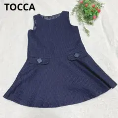 TOCCA ツイードワンピース　ノースリーブ　フォーマル　ネイビー