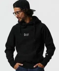 L/ナノユニバース×チャンピオン/コラボ/三連ロゴパーカー/スウェット/ネイビー