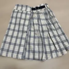 チェック柄プリーツスカート ベルト付き