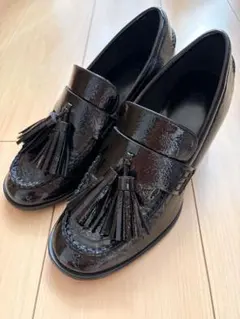 ZARA タッセル付きブラックローファー 37