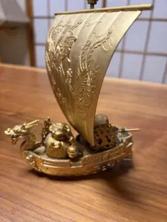龍 宝船 置物 金色 鳳凰 縁起物 開運 金運 商売繁盛 和風インテリア 工芸品