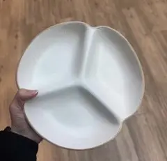 ホワイト三つ仕切り陶器皿