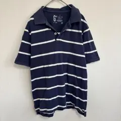 GAP ギャップ　ポロシャツ　S 紺　ボーダー カジュアル　ネイビー　コットンのサムネイル