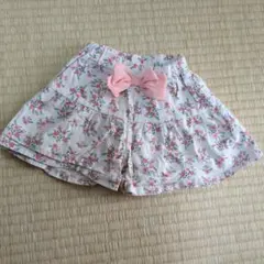 花柄　ショートパンツ　キュロット 90