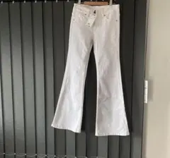 H&M 新品未使用 フレアローハイウエストデニム ホワイト