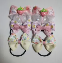 幼児用ヘアゴム　リボン6個セット ハンドメイド