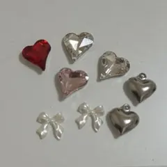 パーツ　ハート　リボン