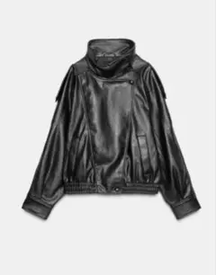 ★ZARAのフェイクレザージャケット★Sサイズ★ブラック色
