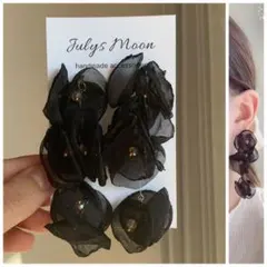 5379アンティークピアスイヤリングゴールド大ぶりフラワーロングシンプル韓国お花