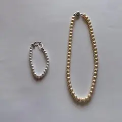 パール風ネックレスとブレスレット セット