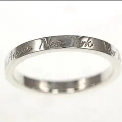 TIFFANY&Co. ノーツナローリング7号　シンプルリング　巾着付