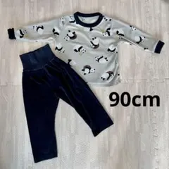 パンダ柄フリース長袖パジャマ 90cm