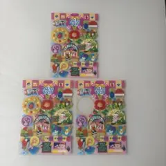 フルーツ柄 シール ３枚セット キャラクター風 かわいい まとめ売り