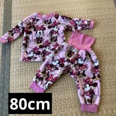 ミニーマウス柄 フリースパジャマセット 80cm
