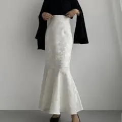 louere フラワージャガードハイウエストマーメイドスカート Sサイズ