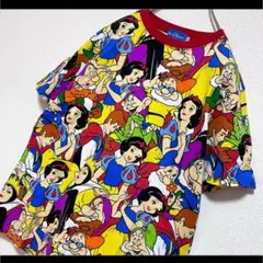 美品 Disney ディズニー Tシャツ 総柄 白雪姫 Sのサムネイル