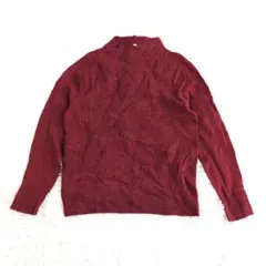 【無印良品】ウール混 ニット ボルドー XL表記※難あり(M相当)