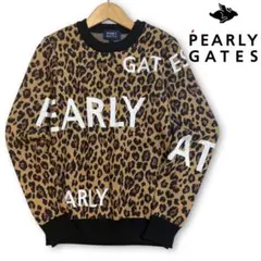 PEARLY GATES パーリーゲイツ レオパード柄 ダブルジャガード ニット