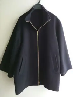 23区　ウールリバー スタンドカラーコート　ネイビー