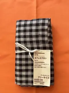 無印良品　麻平織 カフェエプロン ギンガムチェック　フリーサイズのサムネイル