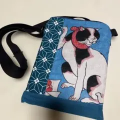 1*r様 猫イラストのキャンバスショルダーバッグポーチ
