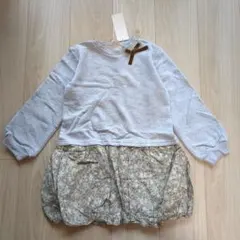 新品タグ付　120 petit main 花柄　切り替えワンピ ドッキングワンピ