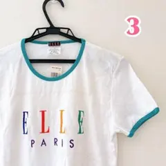 【タグ付き未使用】ELLE エルパリス Tシャツ 白 3サイズ ロゴ刺繍のサムネイル