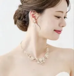 ブライダル　ネックレス　イヤリングセット