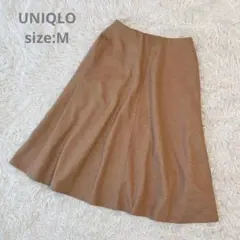 【UNIQLO ユニクロ】(M)ウールブレンド フレアスカート ベージュ