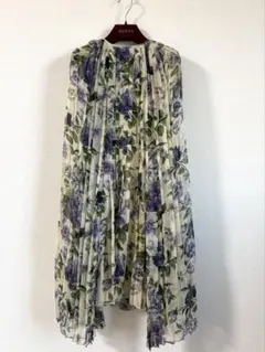 GUCCI Floral print silk pleated dress 38のサムネイル