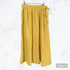 J594 チャオパニックティピー リネン混 ロングスカート イエロー 古着