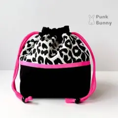 ヒョウ柄×ネオンピンクのお弁当袋