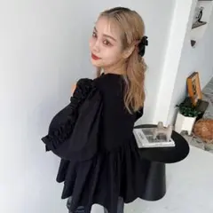 jumelle フリルスリーブブラウス　ペプラムのサムネイル
