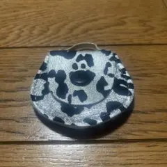 コインケース　黒　牛柄 本革　スエード レザークラフト 取手付き