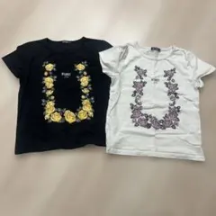 バイラビ140 綿100% BYLOVEIT Tシャツ 2枚セット バラ柄のサムネイル