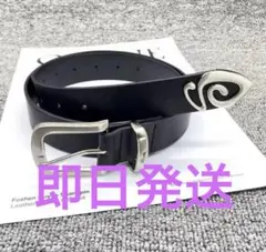 Stussy 黒レザー ベルト スワール型バックル STUSSY 黒金レザーベルト スワールバックル - メルカリ