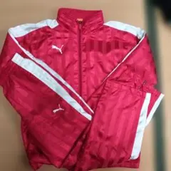 【美品】 PUMA プージャー ウインドブレーカー 上下セット Lサイズ レッド