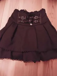 LIZLISA 2連リボンベルトスカパン ブラック