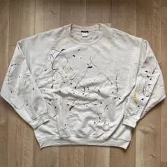 SUNNY SPORTS ペイント加工 クルーネックスウェット XL