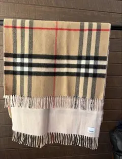 希少　バーバリー Burberry カシミヤ　大判　マフラー リバーシブルのサムネイル