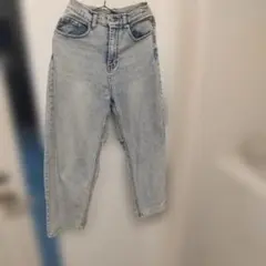 ハイライズ デニムパンツ ライトブルー Lサイズ