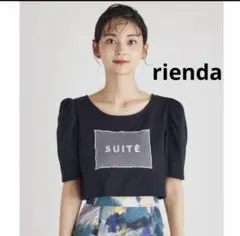 rienda パフショルダーメッセージT-SH BLKのサムネイル