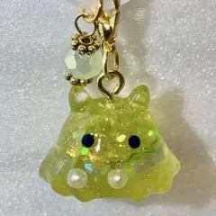 【売約済】レモンになりたかった めんだこ ガラスビーズ使用 目印アクセサリー 世界に一つ】ガラスビーズ使用 神秘的 ボルドーめんだこ 目印
