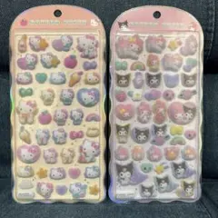 コットンパフィーシール　2枚セット　サンリオ　キティ　クロミ　マイメロ