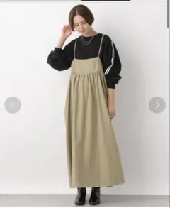 【LEPSIM】切り替えギャザーキャミワンピース2 Free size ベージュ