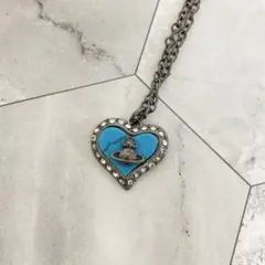 Vivienne Westwood｜ペトラネックレス　ガンメタ×ターコイズ