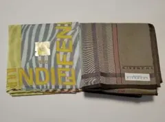 FENDI GIVENCHY　ストライプデザイン ハンカチ　2枚セット　新品