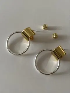 K10 ゴールド サークルデザイン ピアス ビジュソフィア - メルカリ