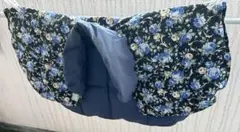 花柄 かいまき 着る毛布 ブルー系