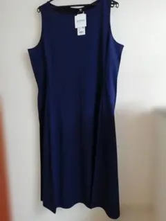 【タグ付き】 ウルトラストレッチエアリズムワンピース3XL、ネイビー／丈短め
